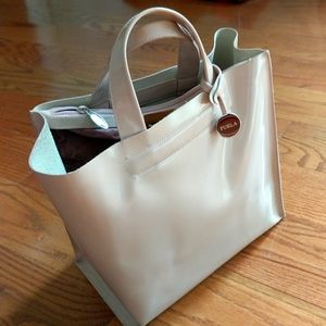 Furla genuine leather tan tote/purse Made in Italy